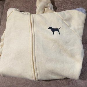 PINK, X-Small, Light Yellow and Gray Zipper up hoodie - Girls size XS